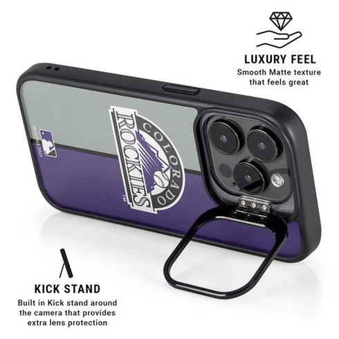 MLB Colorado Rockies Split iPhone 15 Pro Kickstand Case